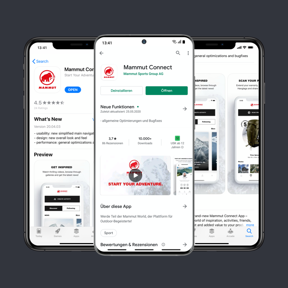 3 adabay mobile Mockups of Mammut Connect store listing