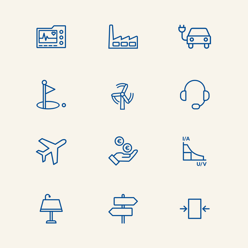 12 adabay Icons für Compumess blau weiß