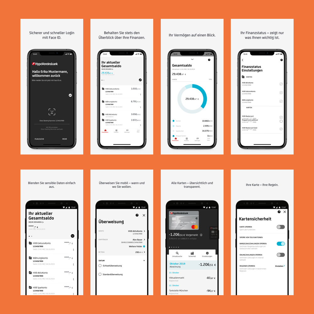 8 Mobile Banking App Mockups Store Screens